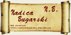 Nadica Bugarski vizit kartica
